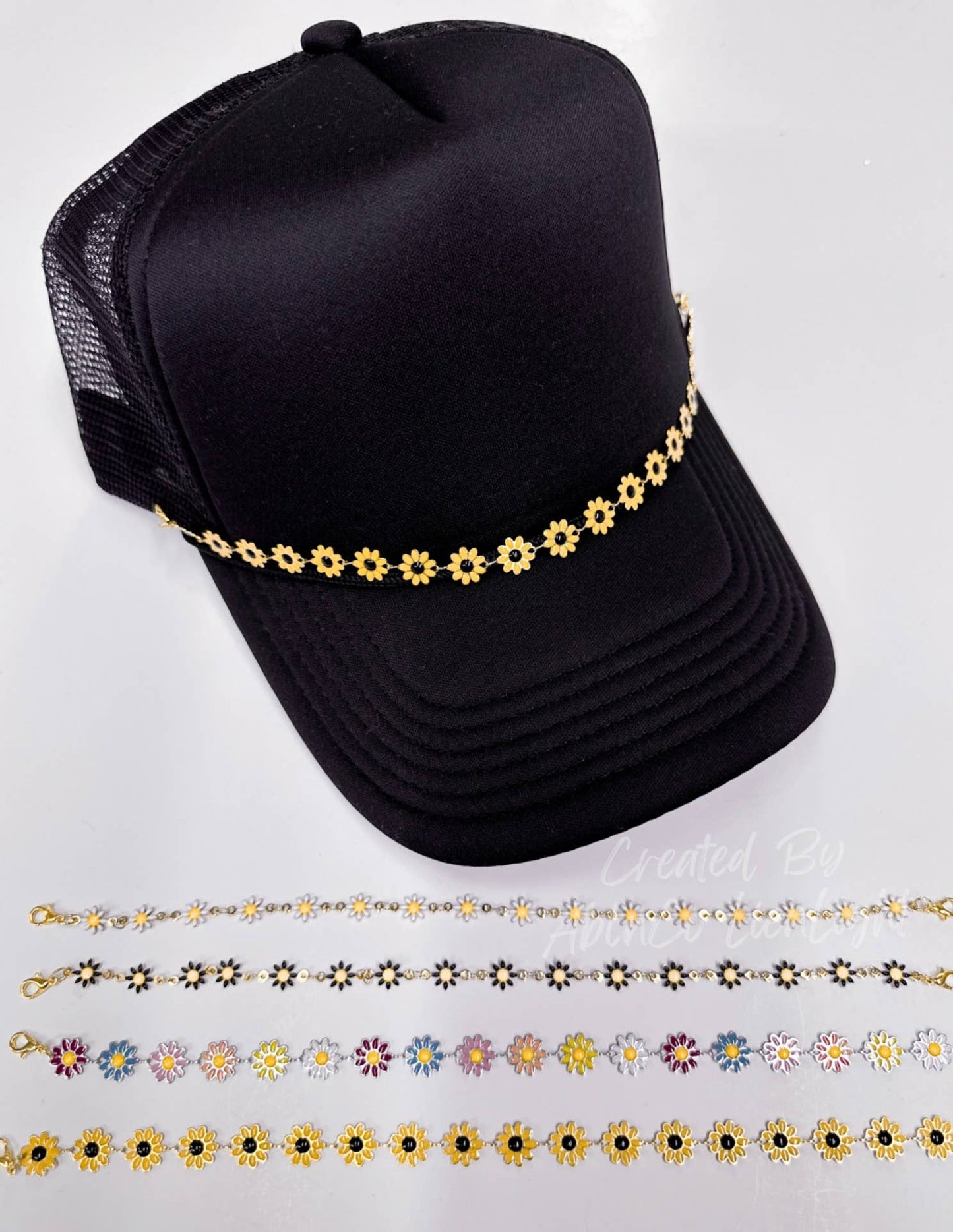 Multi Color Flower Trucker Hat Chain