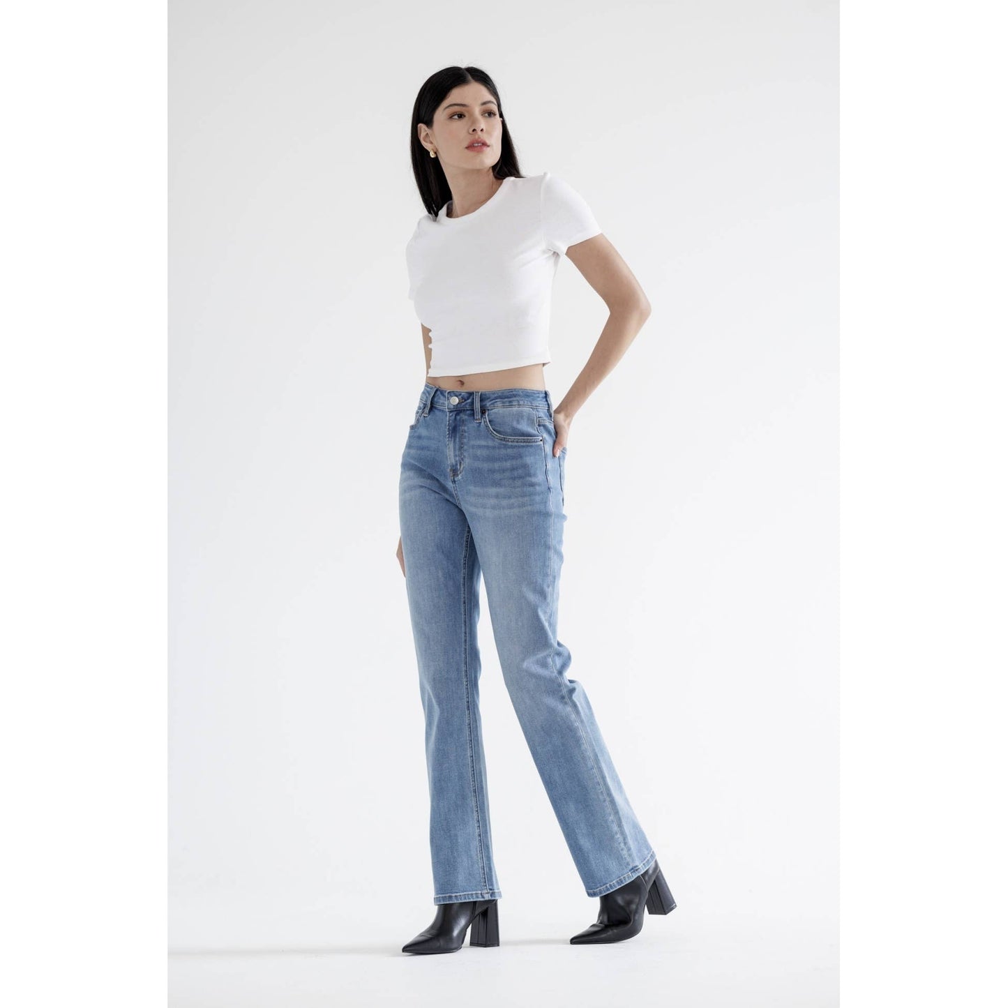 MICKI MICA HIGH RISE STRAIGHT LEG JEANS