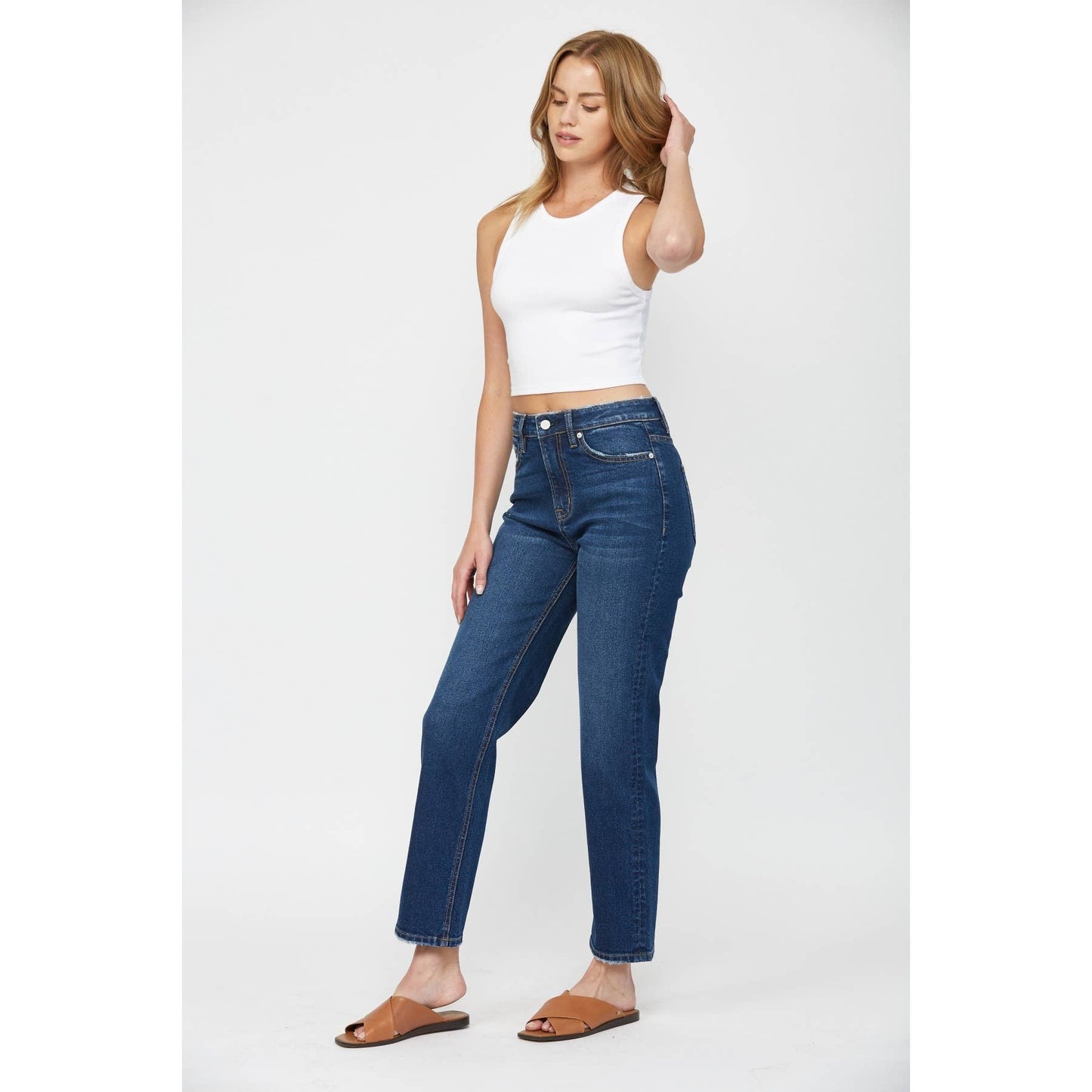 MACI MICA SUPER HIGH WEDGE STRAIGHT LEG JEANS