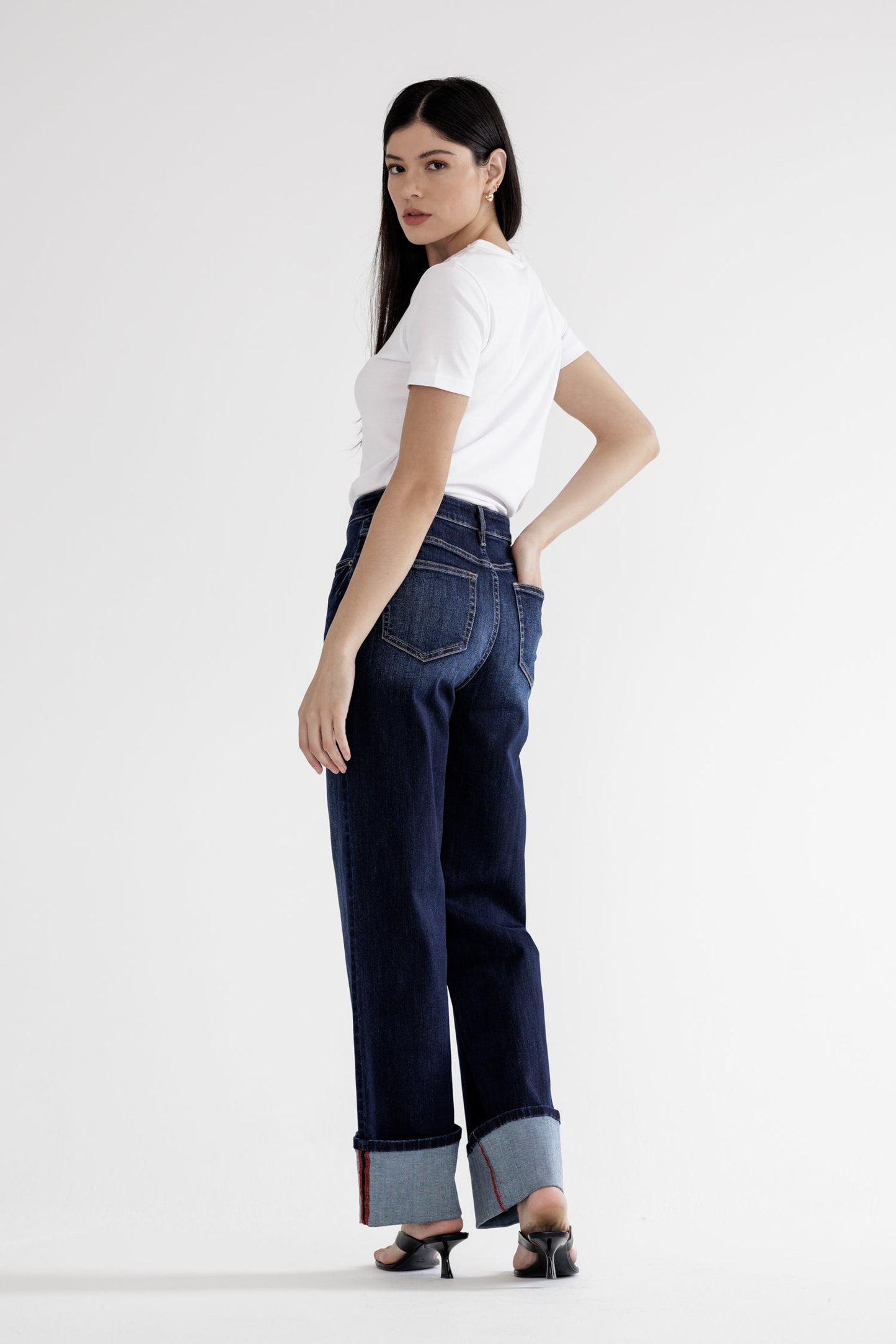 MALLORY WIDE LEG CUFF MICA JEAN