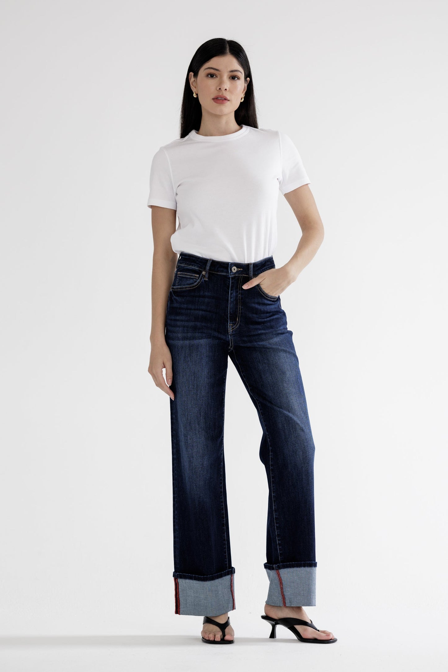 MALLORY WIDE LEG CUFF MICA JEAN