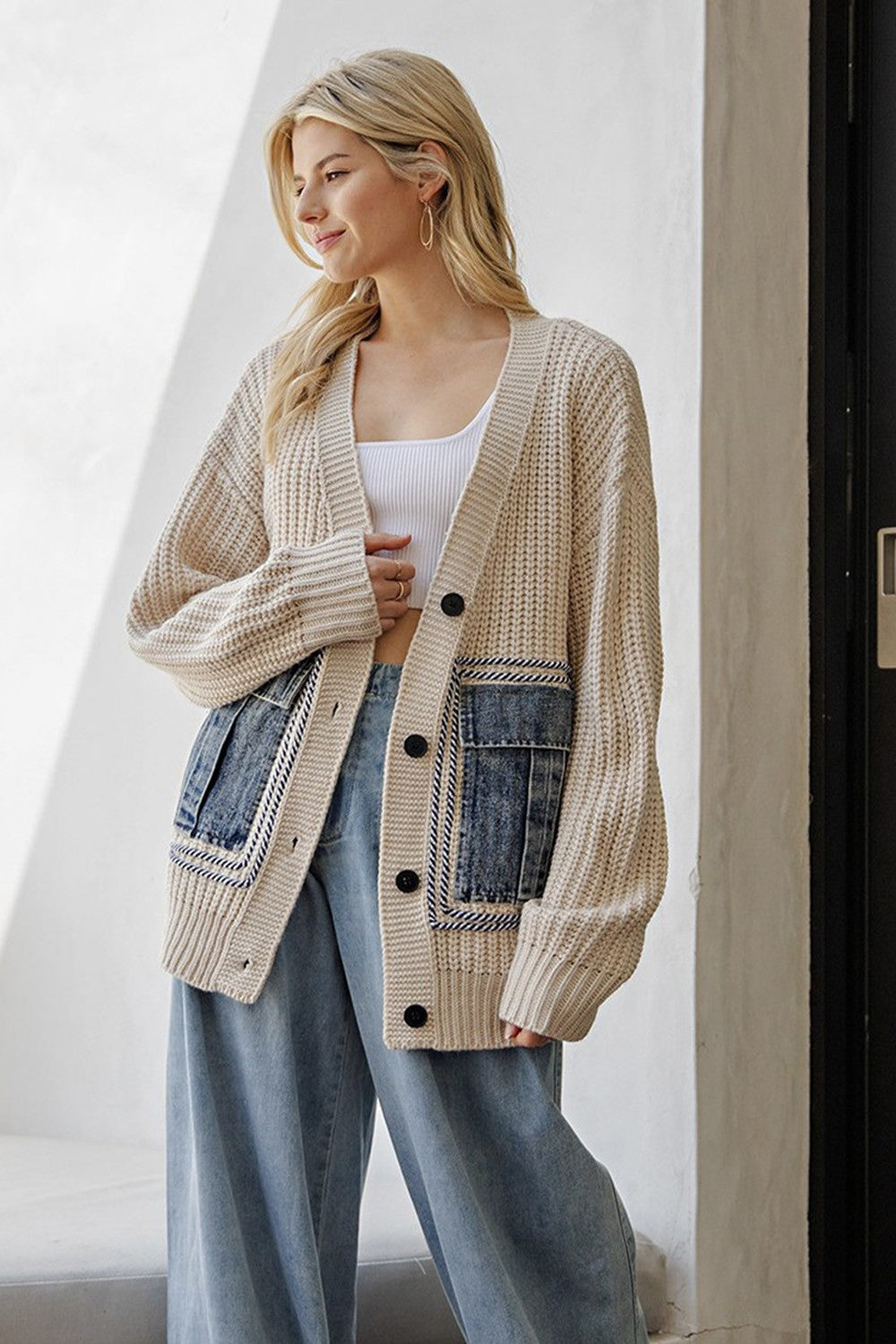 Mabel Denim Pocket Cardigan